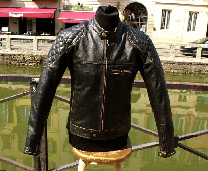 Giubbotto pelle moto caferacer stile belstaff autu