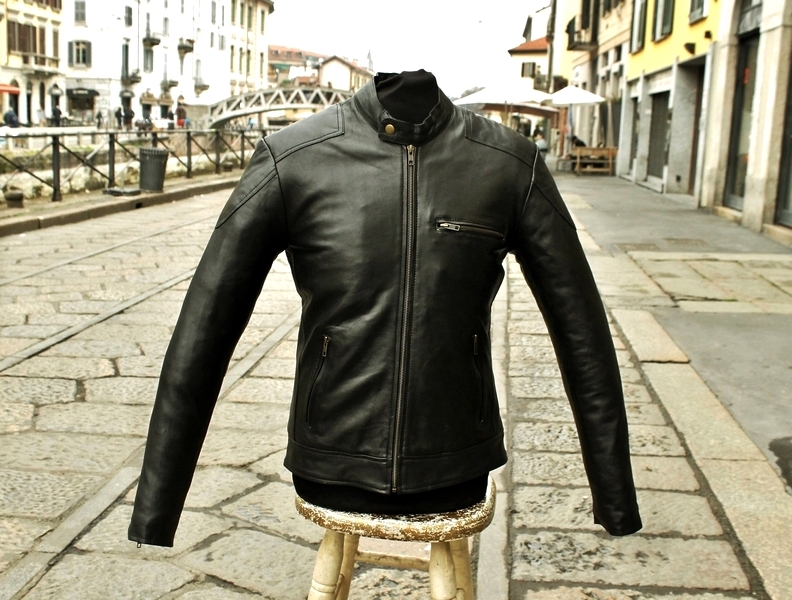 Giubbotto giacca pelle morbida stile moto anni 70 