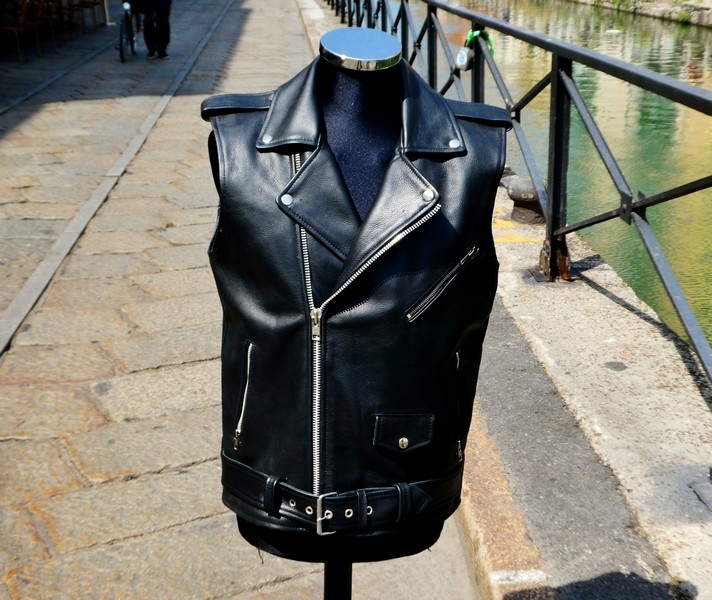 Leather vest biker Guendj moto