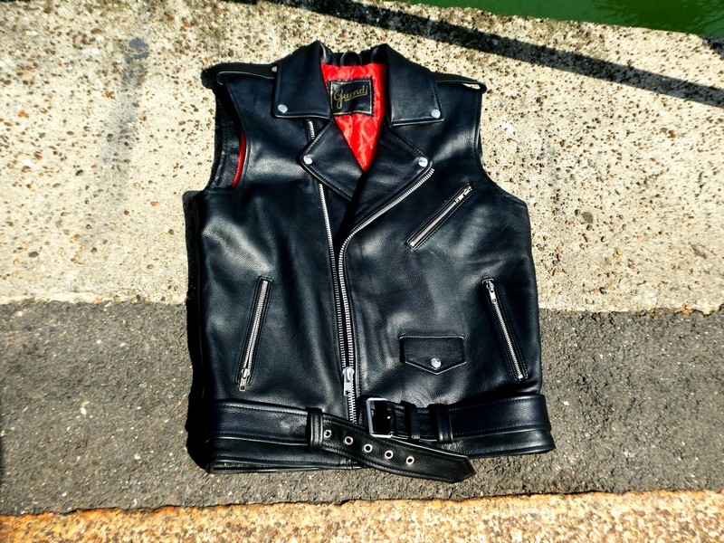 Leather vest biker Guendj moto
