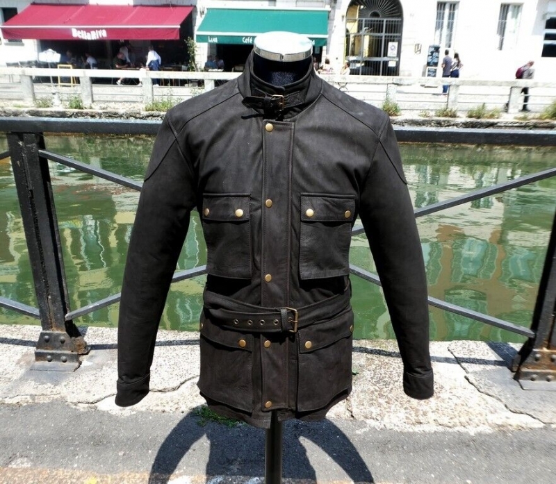 Moto guendj leather jacket dark brown style belsta