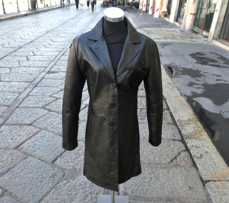 Trench cappotto overcoat pelle donna 