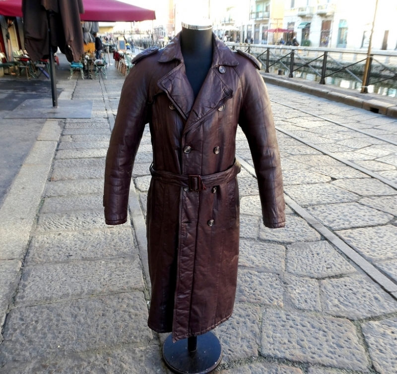 Vintage leather coat burgundy size L