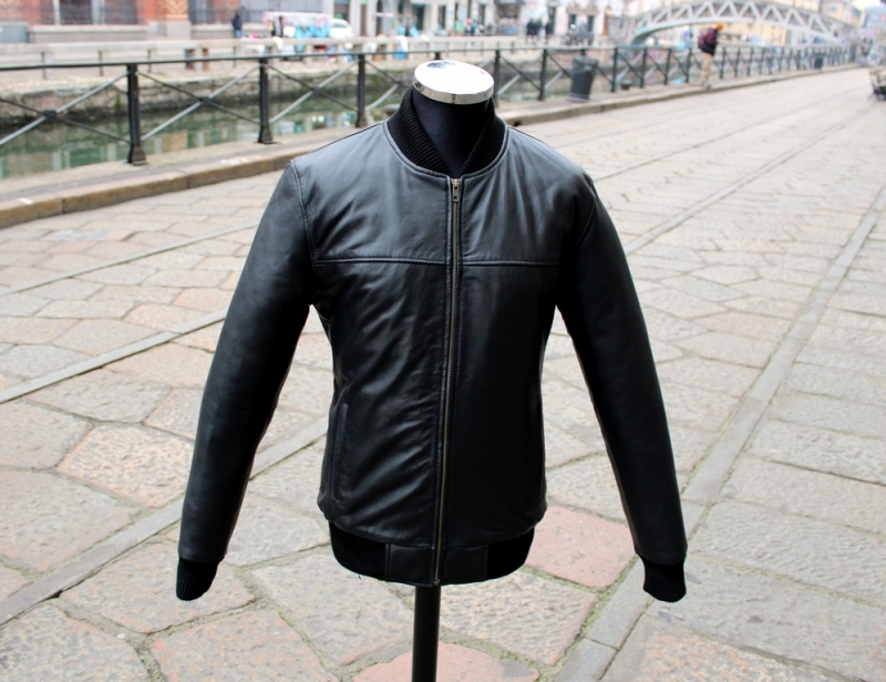 Guendj bomber leather jacket made in italy