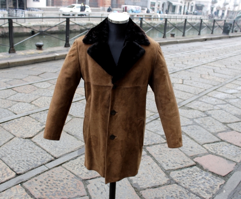 Shearling suede leather coat size M