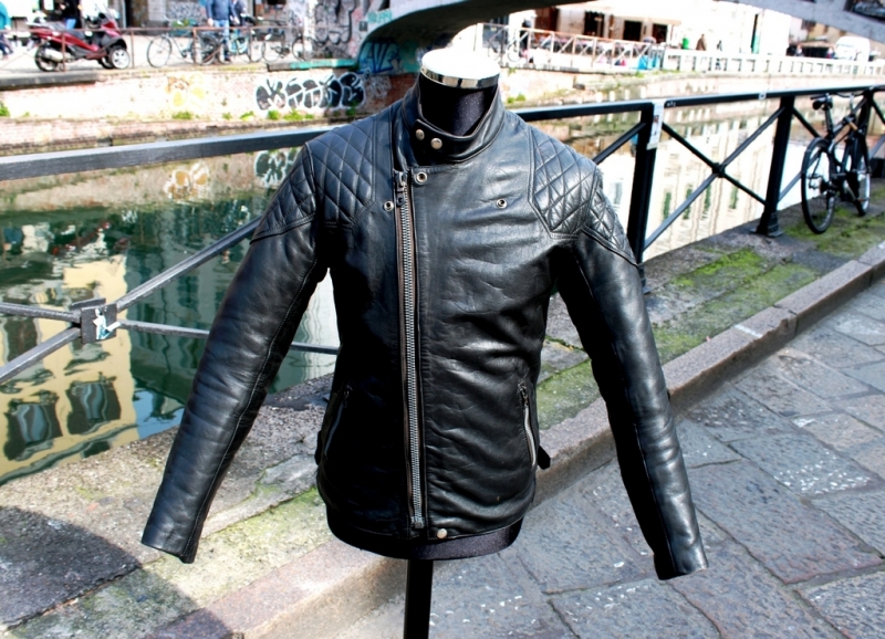 Biker leather jacket lewis size S