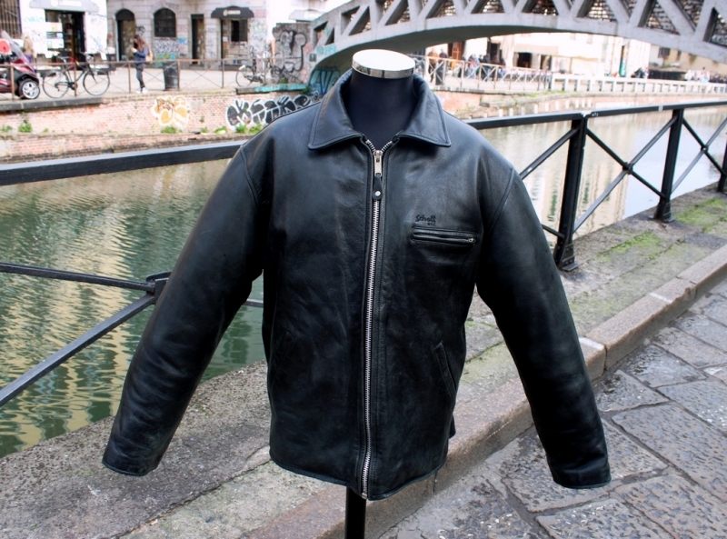 Giubbotto giacca pelle aviatore nero vintage Schot