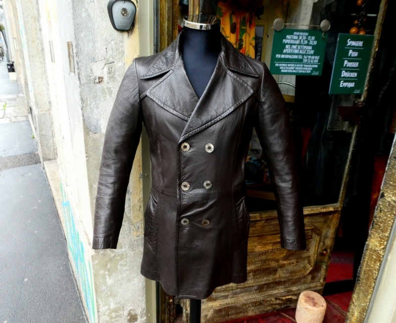 Vintage short leather jacket coat size S