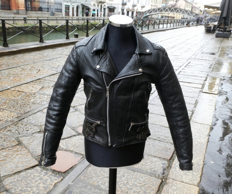Biker boston london leather jacket size xs