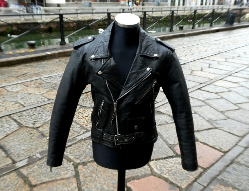 Biker rock leather jacket size XS