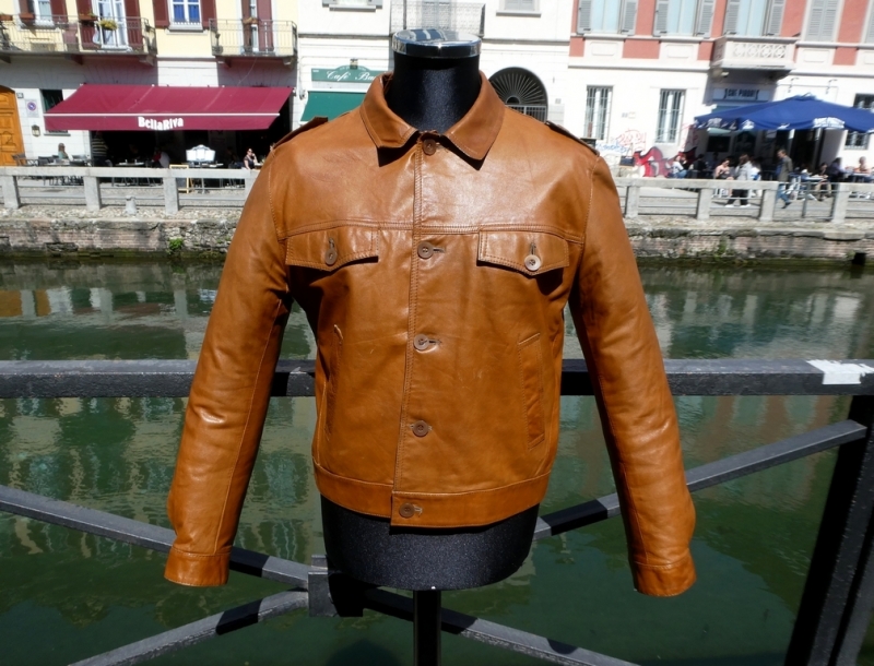 Vintage leather jacket tobacco leather size S