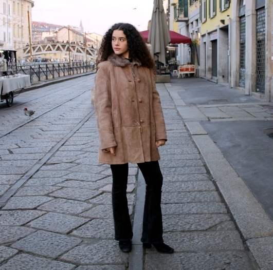 Cappotto vero montone shearling donna vintage anni
