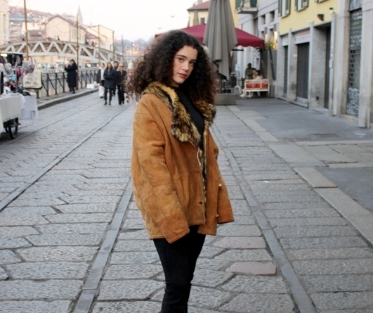 Cappotto montone shearling pelliccia folta donna o
