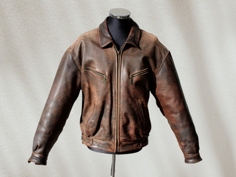Giubbotto pelle moto aviator A2 Pantera marrone cu