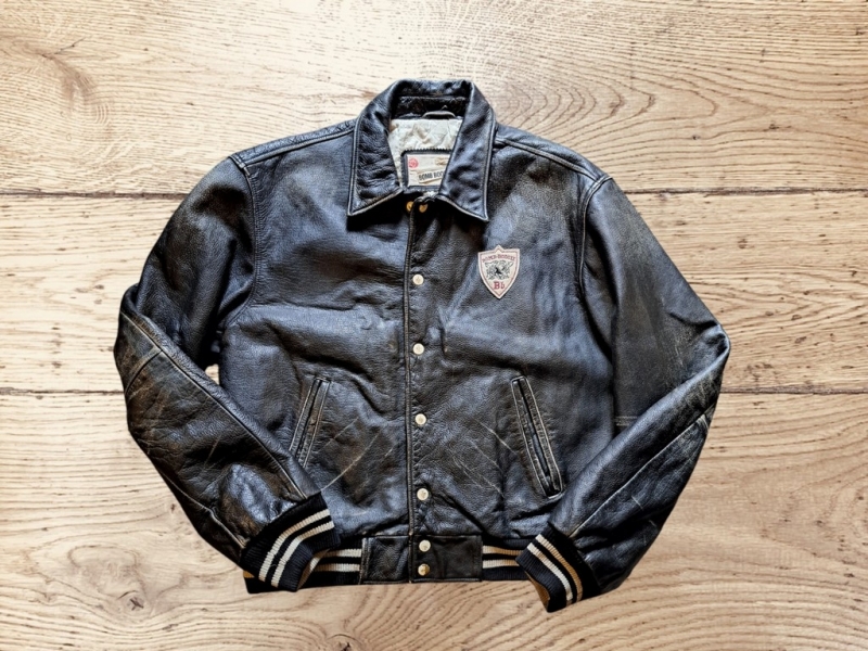 Giubbotto pelle bomber varsity college Bomb boogie