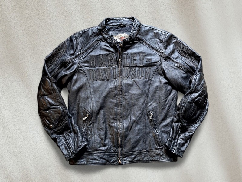 Giubbotto chiodo pelle biker moto Harley Davidson 