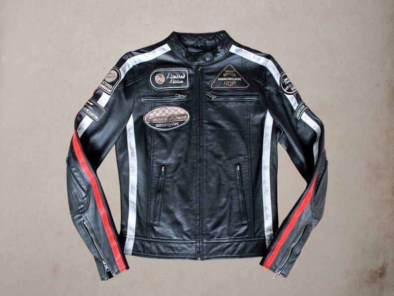Giacca pelle moto biker caferacer donna nuovo con 