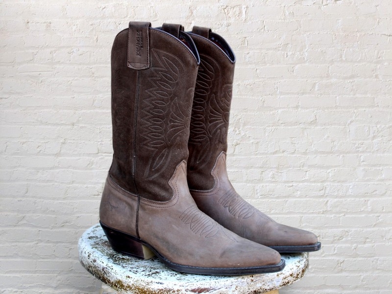 Stivali pelle marroni western boots texani Joes Sa