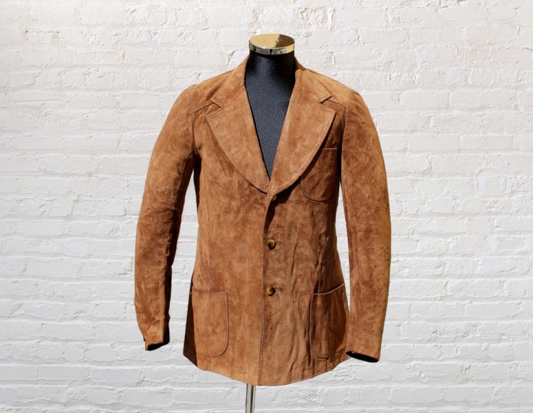 Giacca pelle scamosciata blazer vintage anni M