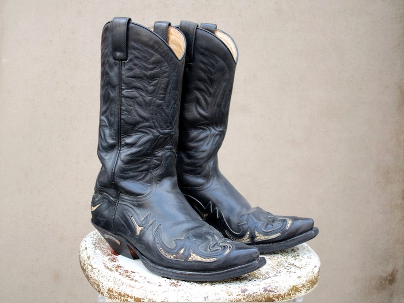 Stivali pelle western boots texani Sendra rifinitu