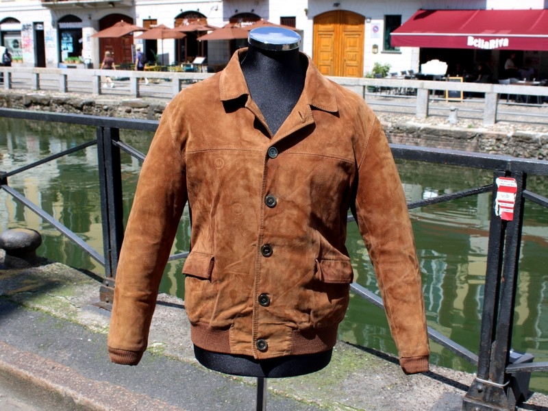 Giubbotto pelle bomber scamosciato anni 80 90 tagl