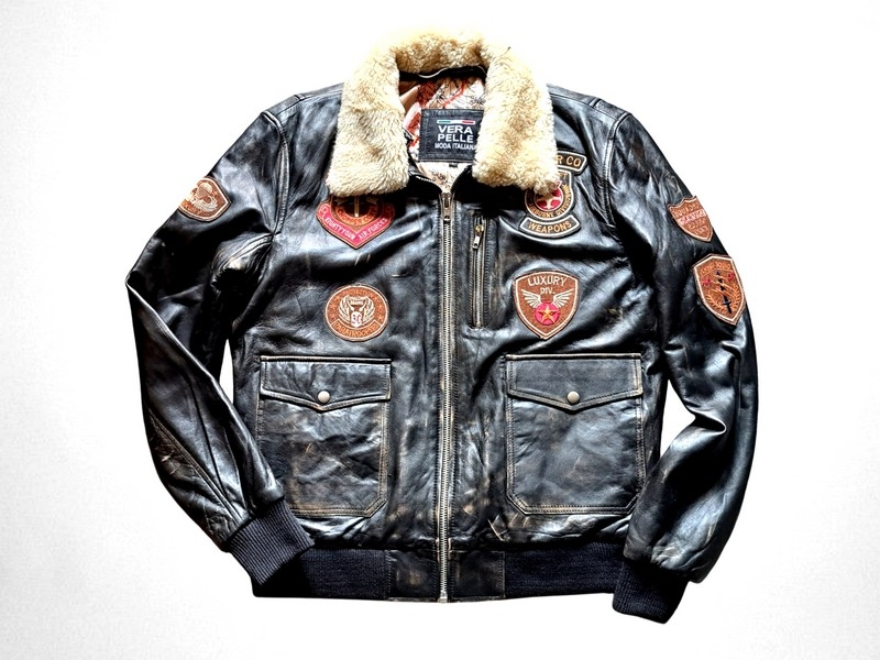 Top gun leather aviator jacket new size L 