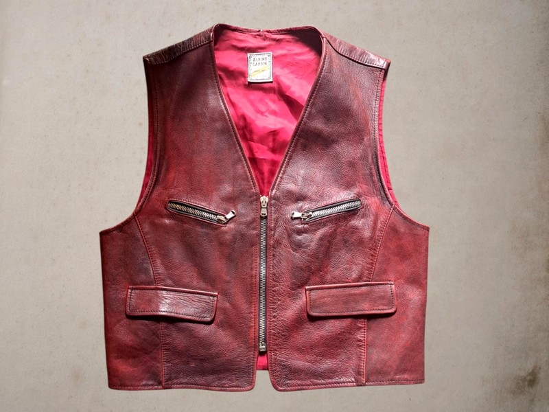 Gilet pelle uomo bordeaux burgundy vest