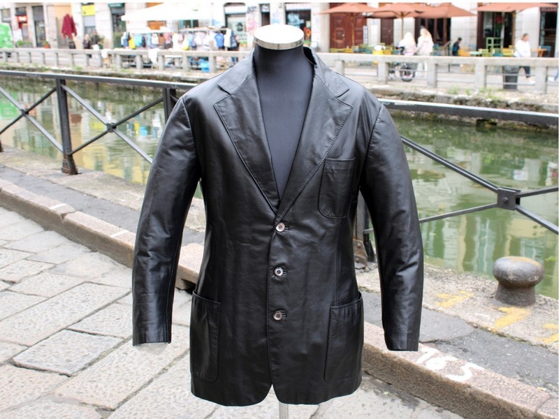 Giacca pelle blazer vintage originale taglia L uom