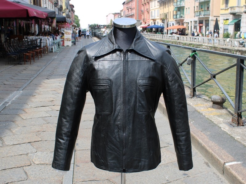 Giacca pelle vintage anni 70 originale taglia 48