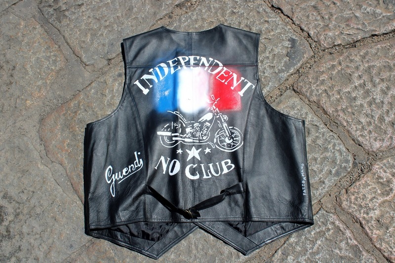 Leather vest big size painted size 3XL