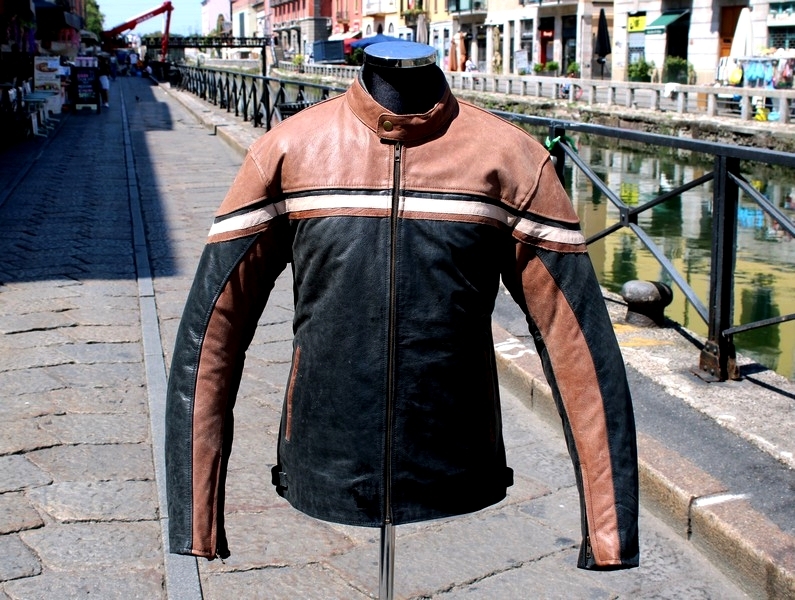 Giubbotto pelle moto guendj stile marlboro biker t