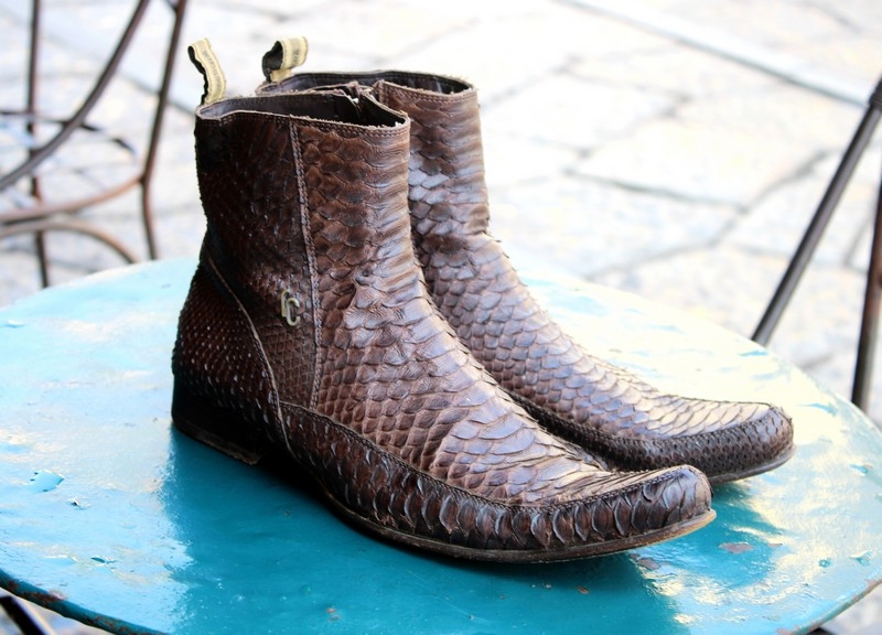 Stivaletti bassi in pelle pitone Roberto Cavalli n