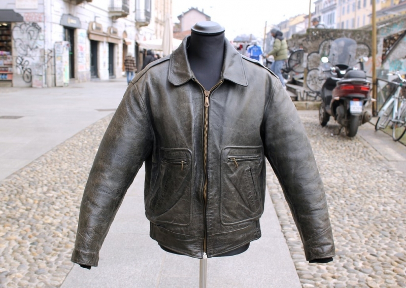 Giubbotto Chevignon Aviatore Vintage Pelle Grigia 