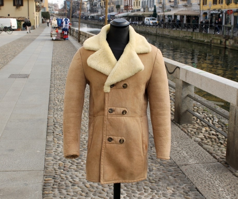 Cappotto Pelle Montone Shearling Doppiopetto Stile