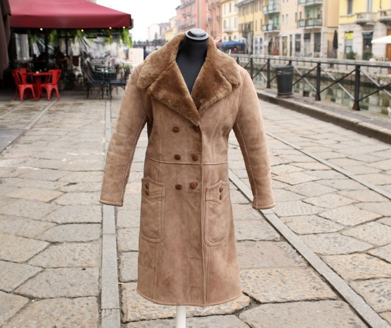 Cappotto Montone Shearling Doppiopetto Vintage Don