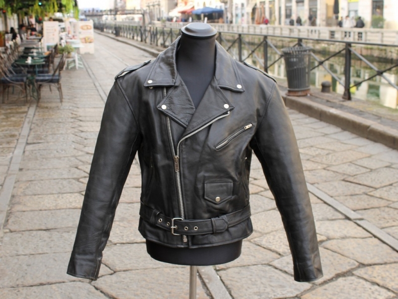 Giubbotto Pelle Chiodo Vintage Rock Taglia L uomo