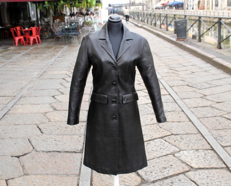 Vintage leather coat single breasted size S