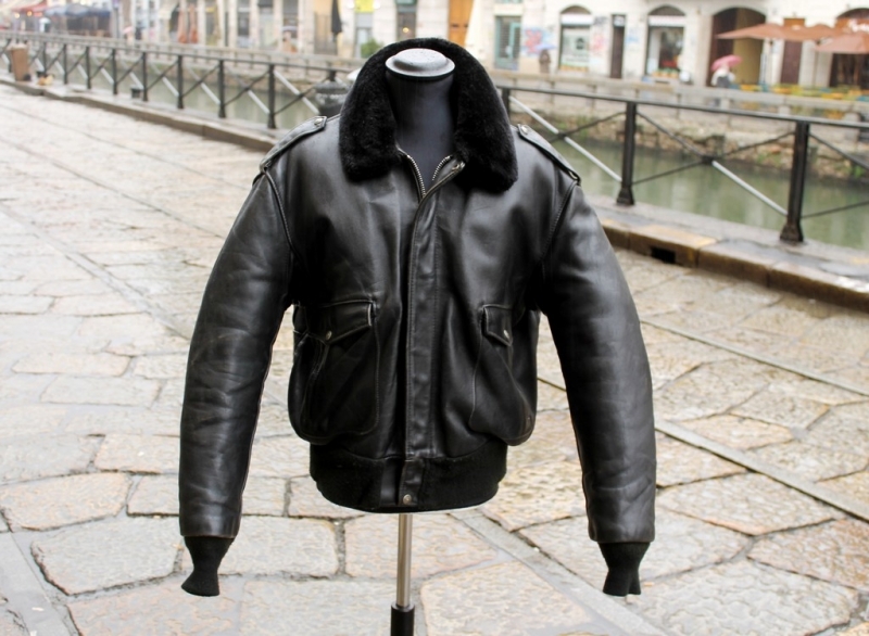 Giubbotto Schott Aviatore Vintage Pelle Nero 684 s