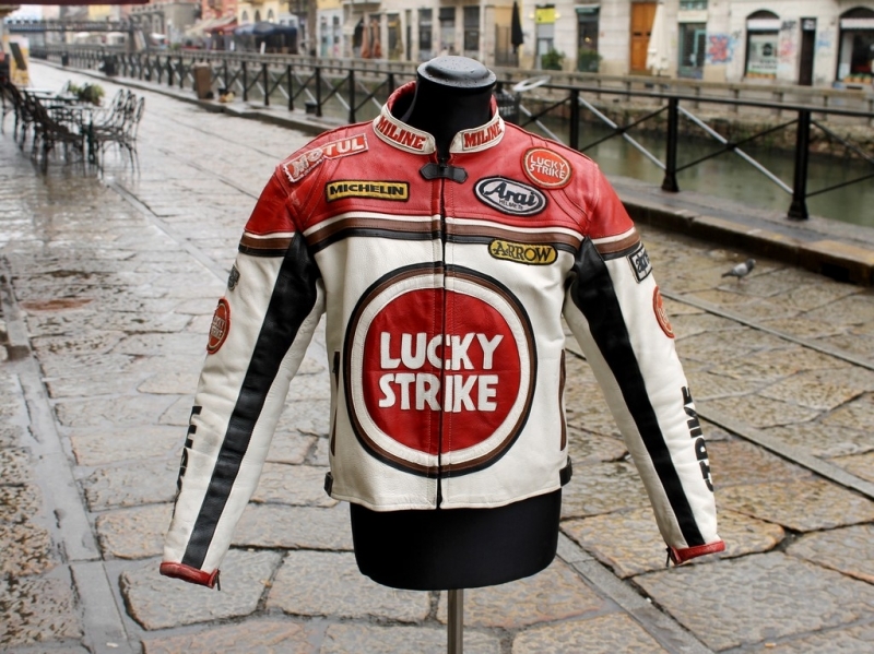 Giubbotto Pelle Moto Vintage Lucky Strike Unisex T