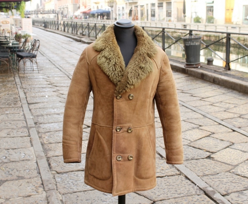 Cappotto Pelle Montone Shearling Vintage Pelliccia