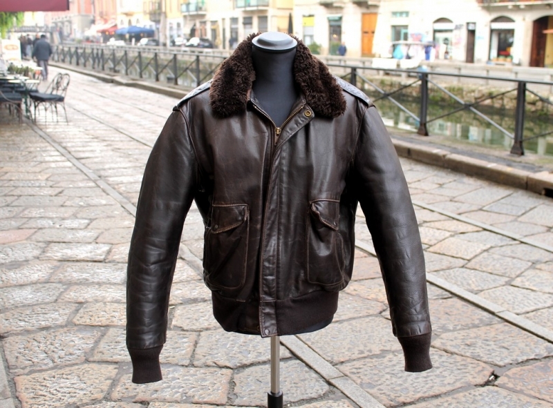 Giubbotto Schott Aviatore Vintage Pelle Marrone Sc