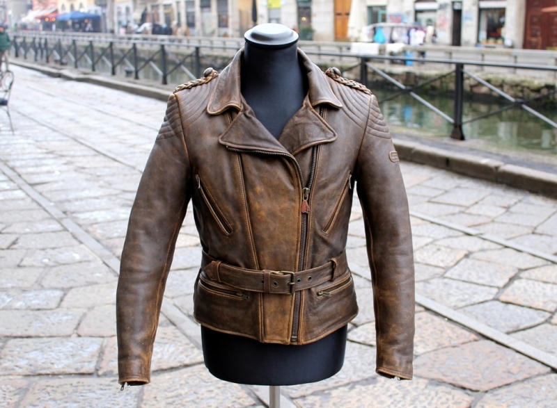 Giubbotto Pelle Hein Gericke Marrone Invecchiato U