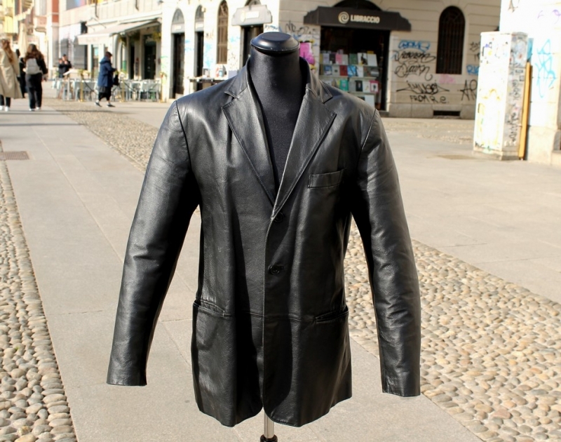 Giacca Pelle Blazer Pierre Cardin Taglia XL