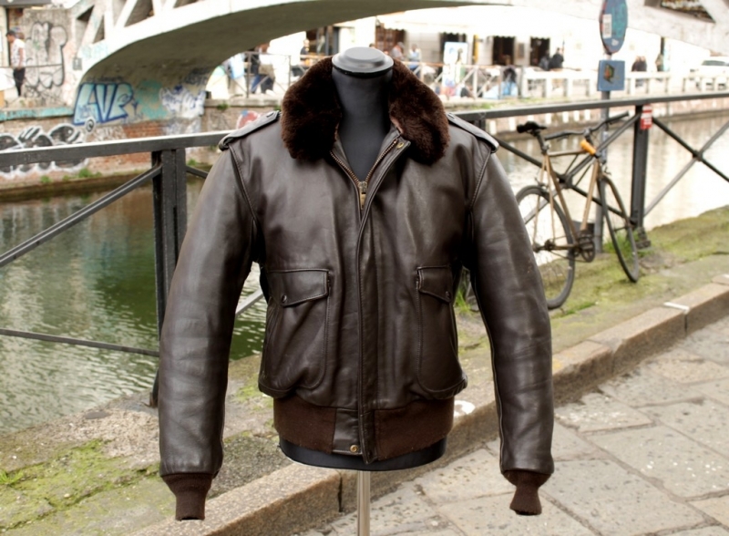 Giubbotto Schott Aviatore Vintage Pelle Marrone Sc