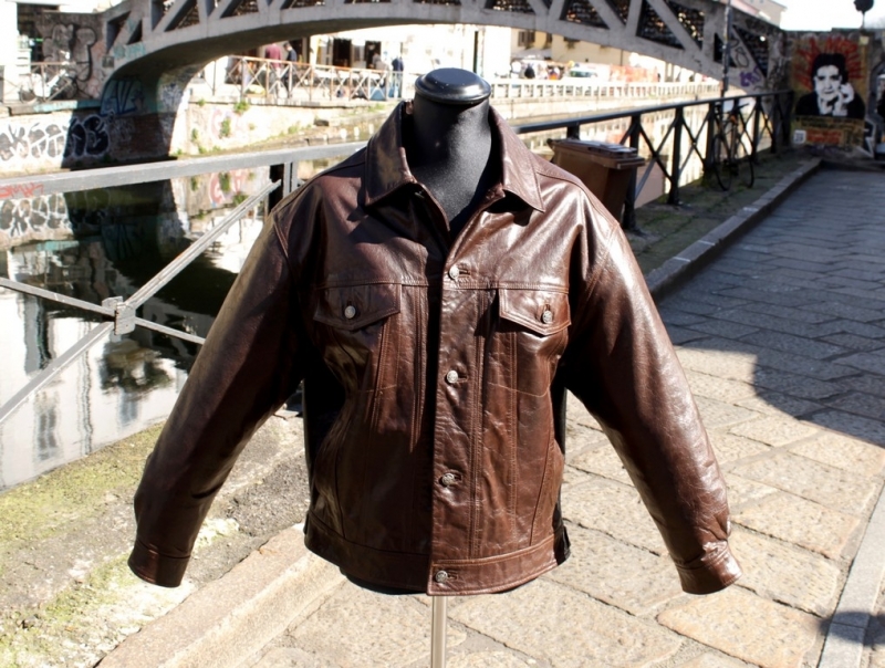 Giacca Pelle Raberg Vintage Modello Levis Taglia X