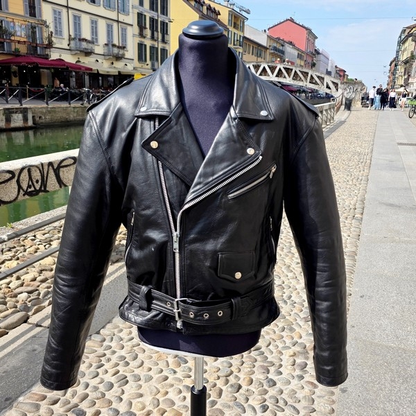Giubbotto chiodo pelle vintage biker moto Modeka t