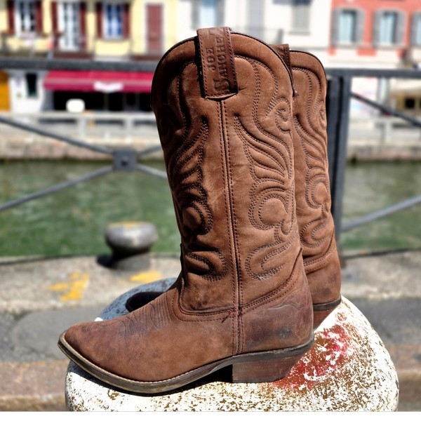 Brown joe sanchez leather boots size 37