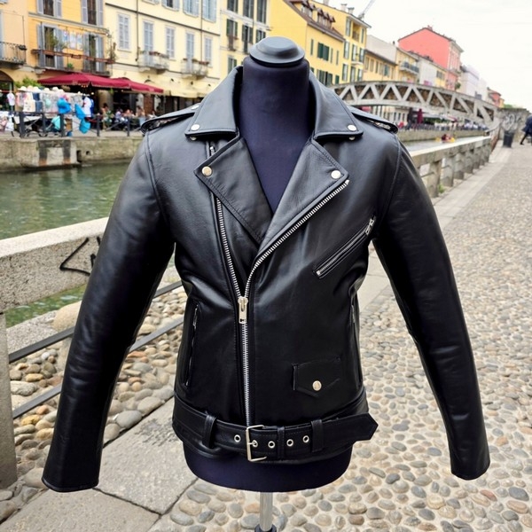Guendj moto biker leather jacket 