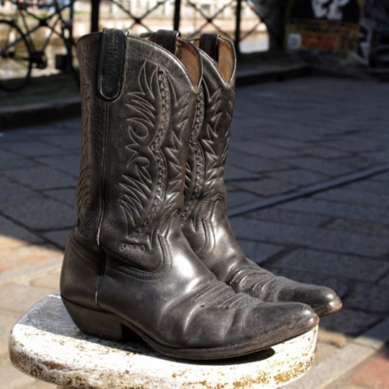 Stivali Pelle Texani Western Vintage Sancho n42