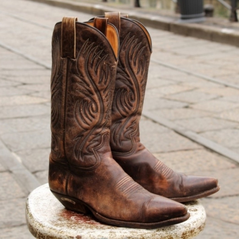 Stivali Pelle Texani Western Sendra Vintage Unisex